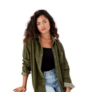 Olive Green Button-Up Shirt